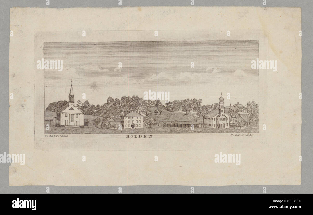 View of Holden, Massachusetts, ca. 1838. Drawn by Edward Bailey