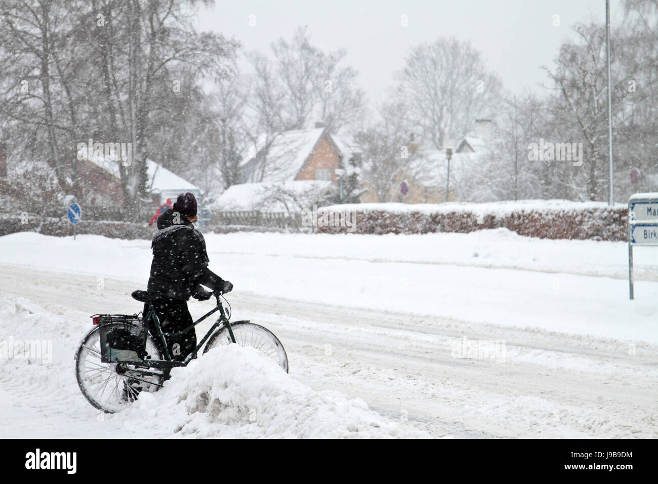 Winter in a village in denmark with a lot of snow Stock Photo Alamy