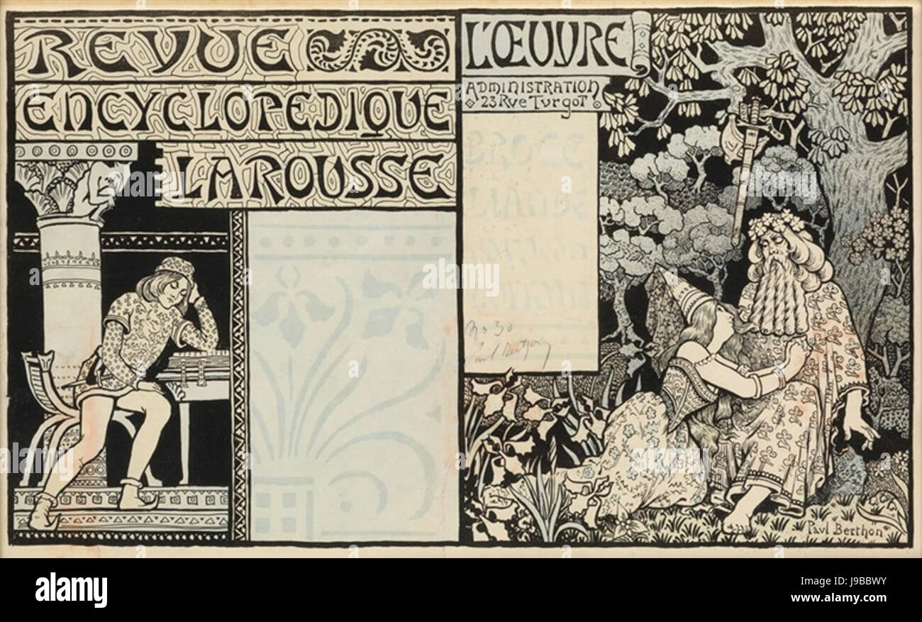 Paul Berthon   Revue Encyclopedique Larousse 1898 Stock Photo