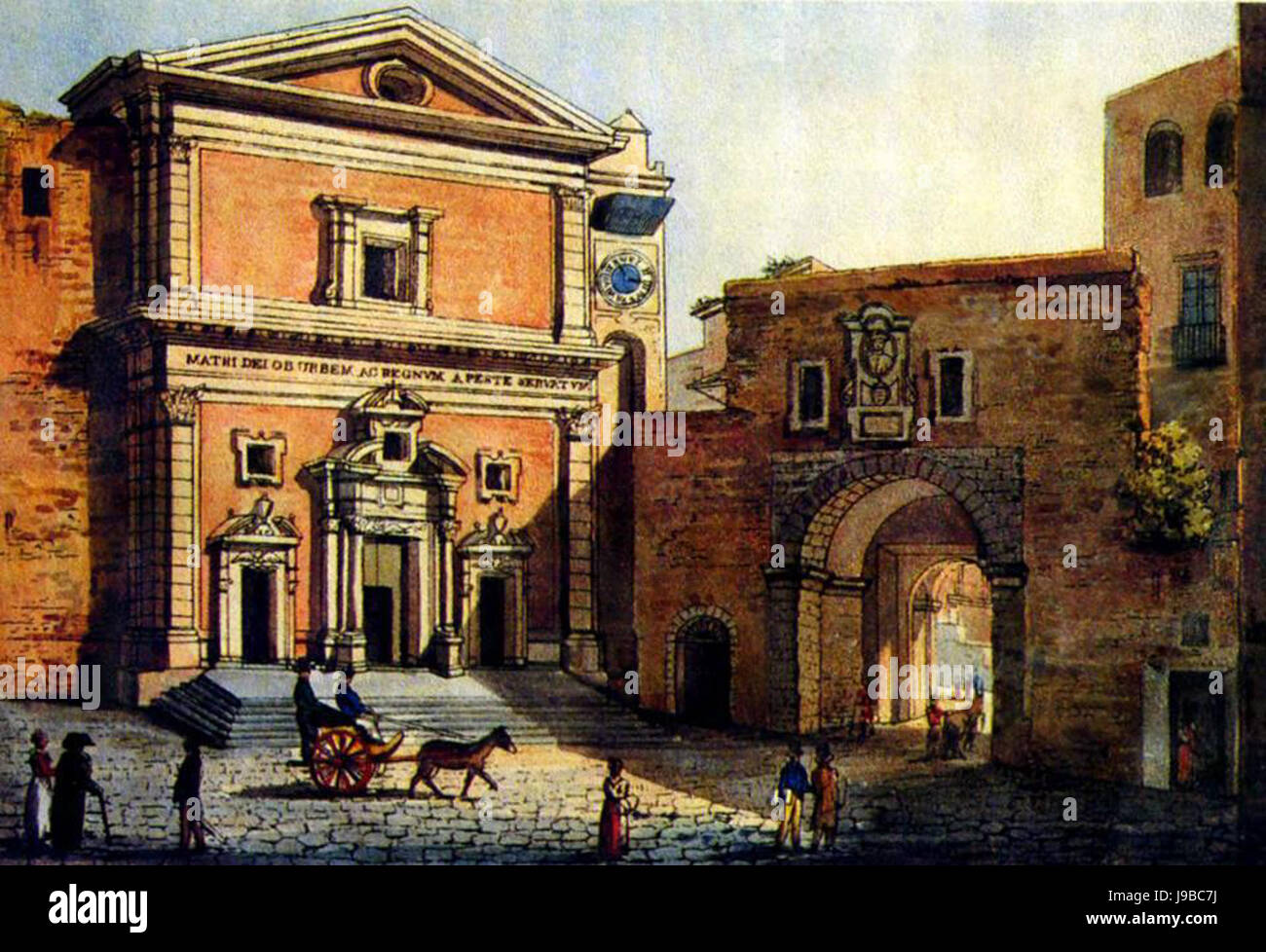 Napoli, S.M. di Costantinopoli e Porta di Costantinopoli Stock Photo