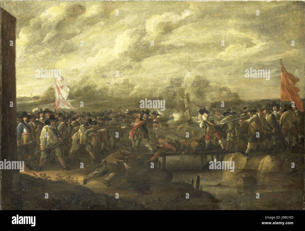 Nicolaas van Eyck (I)   Infantry Battle at a Bridge Stock Photo