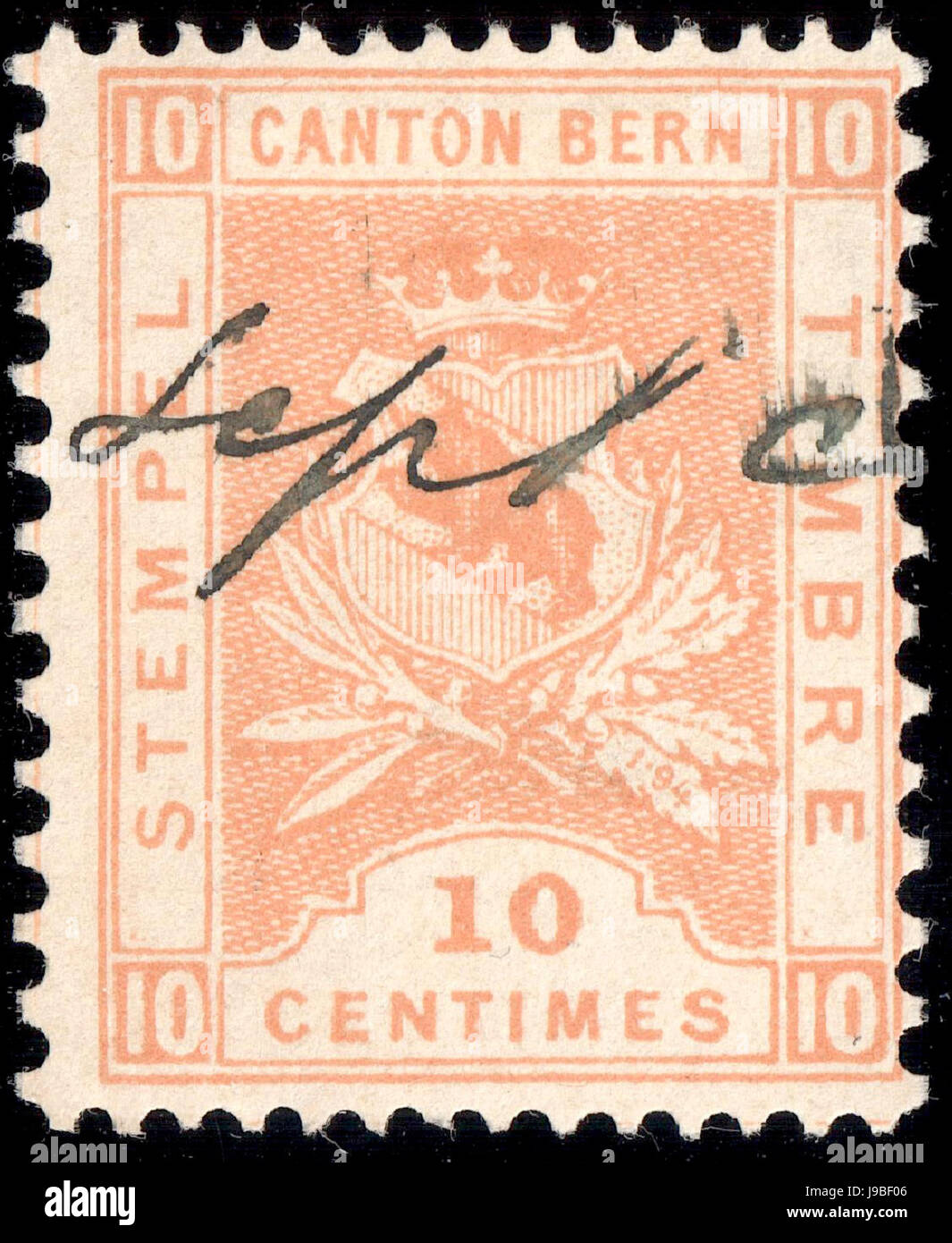 Switzerland Bern 1894 revenue 10c   52 I 94 2 K Stock Photo