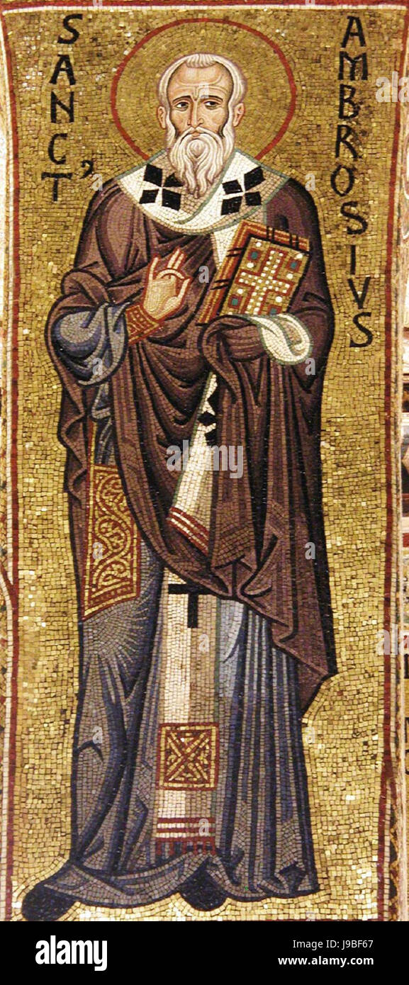 Unknown artist St Ambrose of Milan capella palatina palazzo dei normann a palermo palermo sicily italy circa 1140 Stock Photo