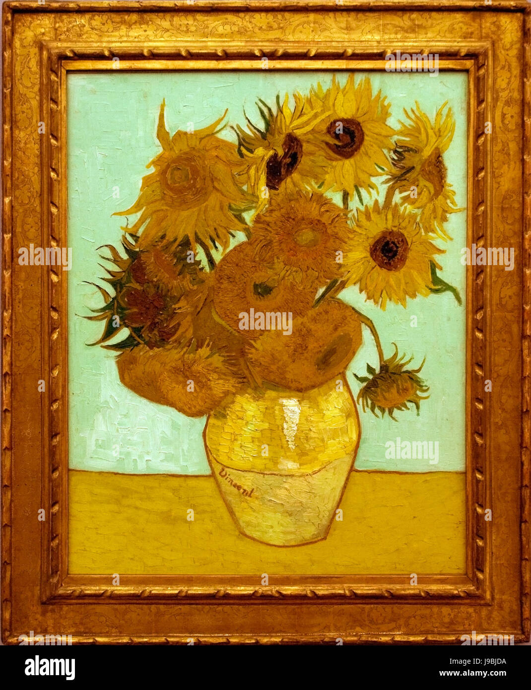 Vase with Twelve Sunflowers Stock Photo Alamy