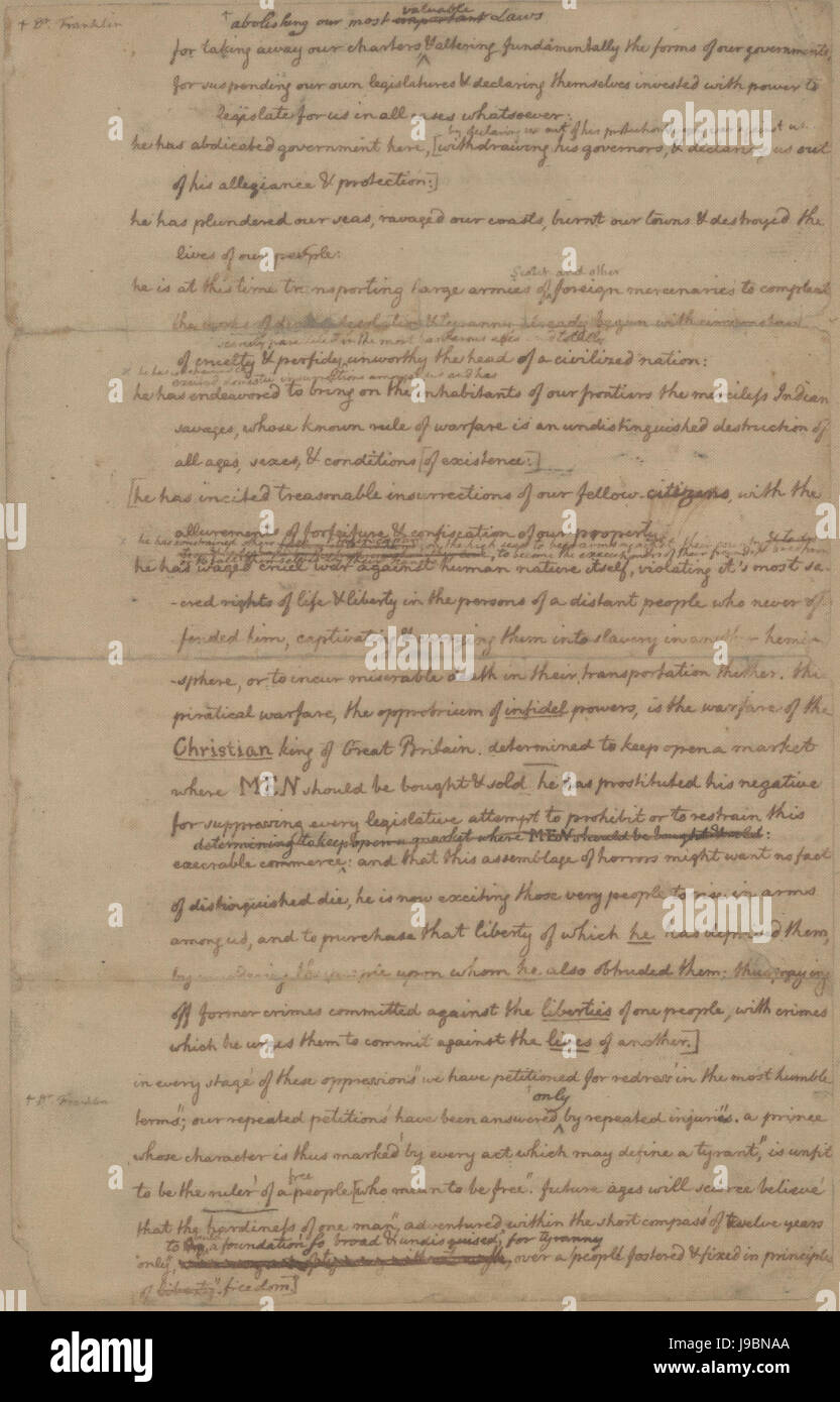 declaration of independence drafts comparison