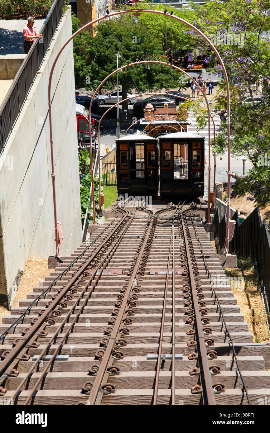 Los Angeles Angels Flight Railway trolley Stock Photo Alamy