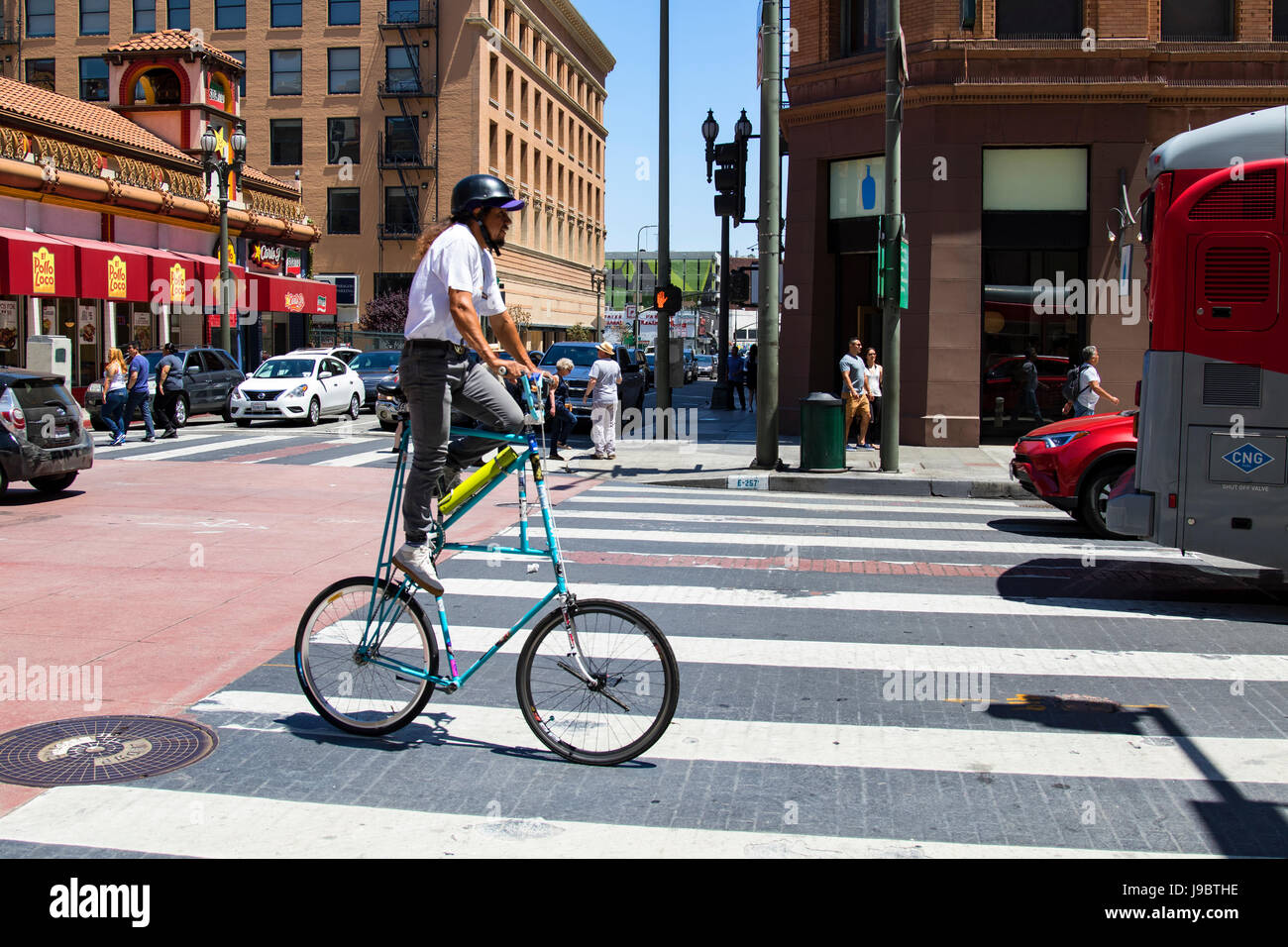 Bicycle at downtown Los Angeles Stock Photo Alamy
