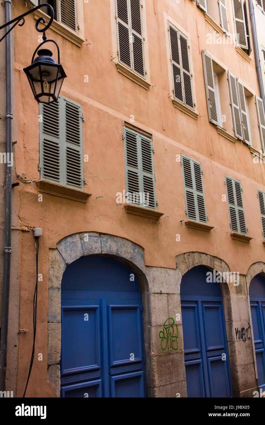 Colorful facade in Toulon, France. Stock Photo