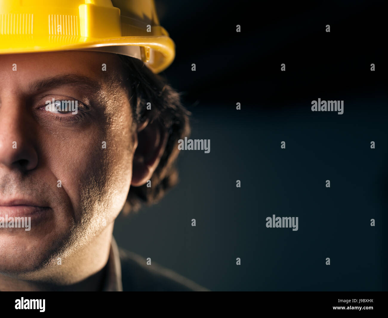 industry, face, contemplating, cropped, workers, laborer, worker, wageworker, Stock Photo