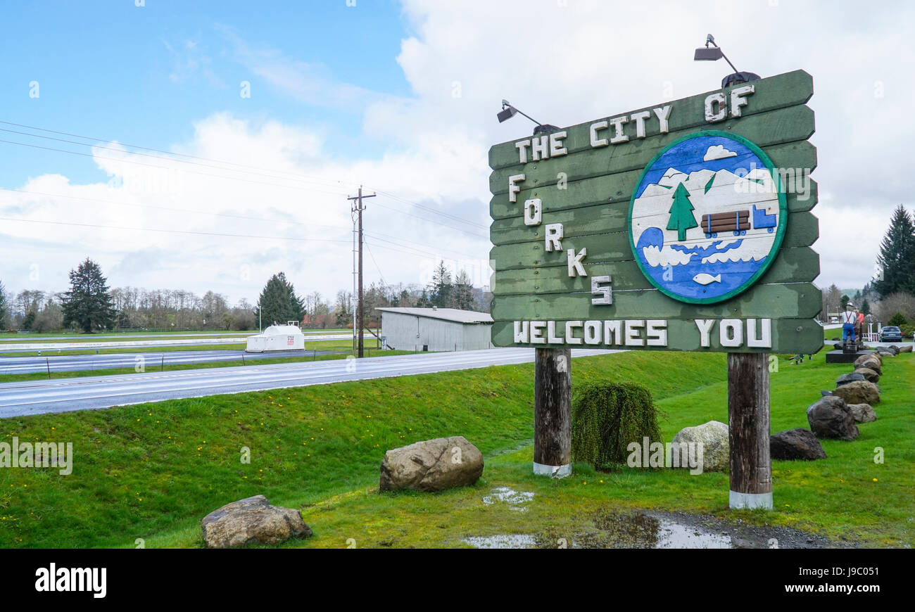 The City of Forks you FORKS WASHINGTON Stock Photo Alamy