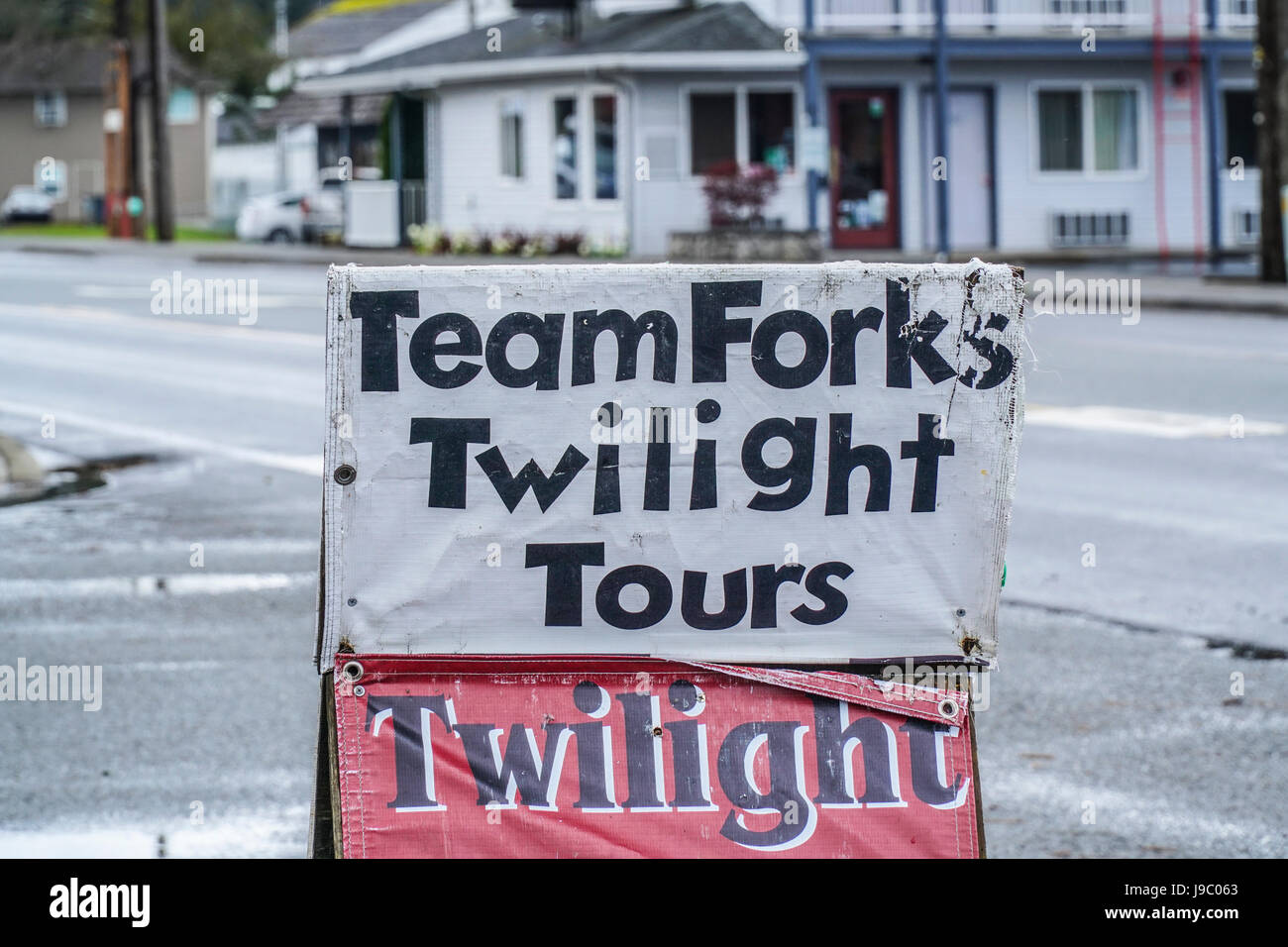 Twilight tours in the City of Forks known from the Twilight Series FORKS WASHINGTON Stock