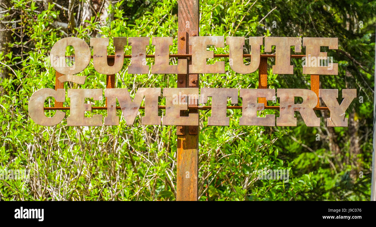 Entrance to the Quileute cemetery Quillayute tribe FORKS