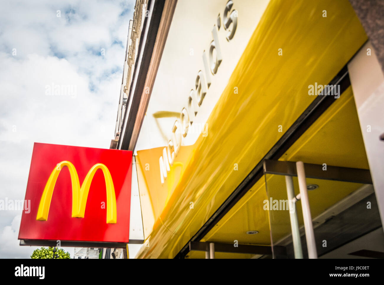 The Golden arches logo and sign of McDonalds fast food restaurant on ...
