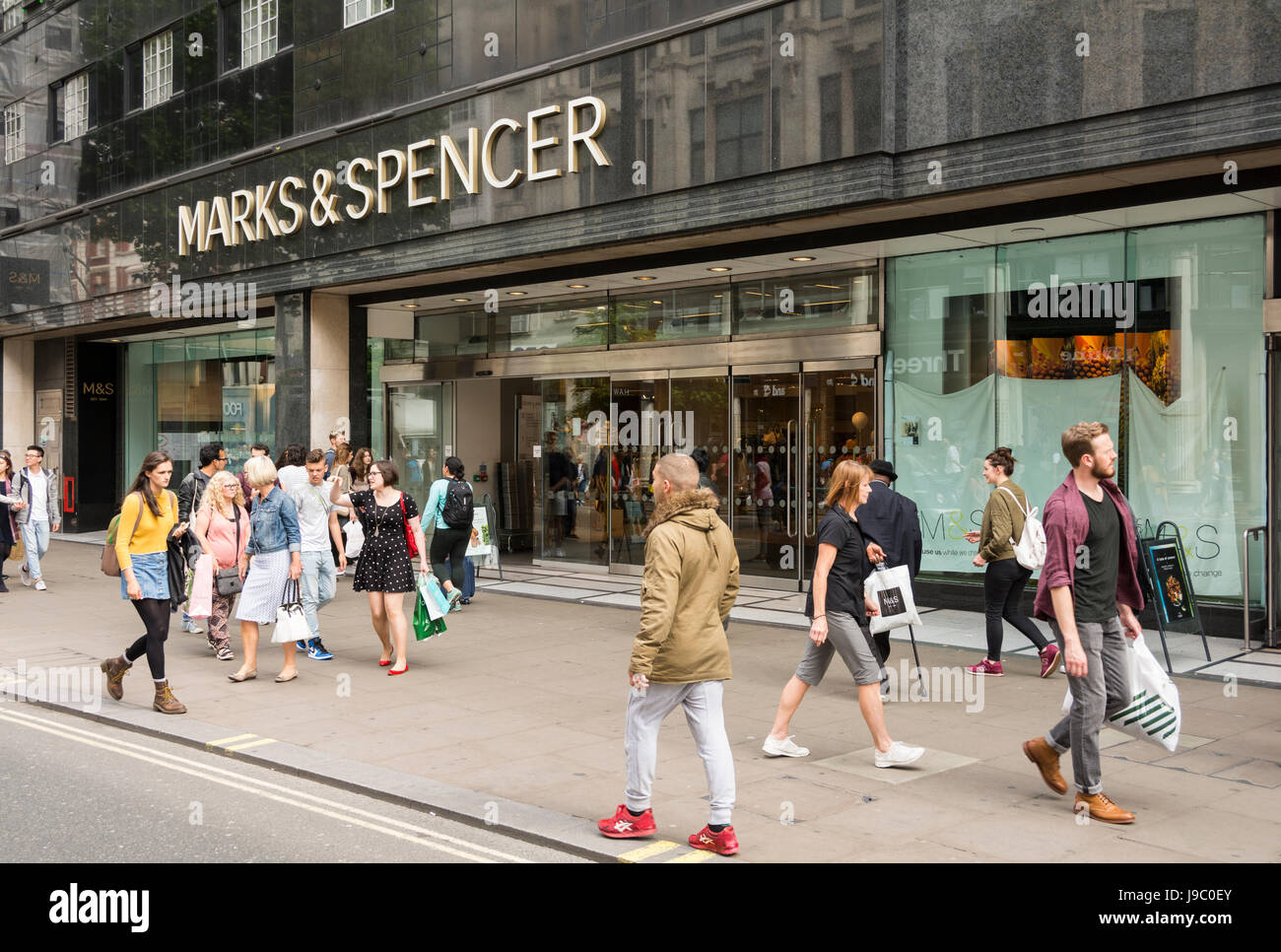 The Marks and Spencer Pantheon flagship store on Oxford Street - a Grade 1 listed building, Stock Photo
