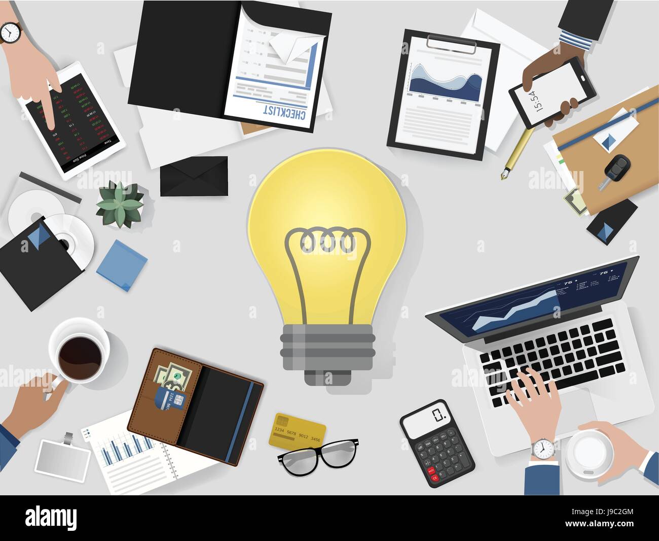 Group of business people meeting brainstorming vector illustration ...