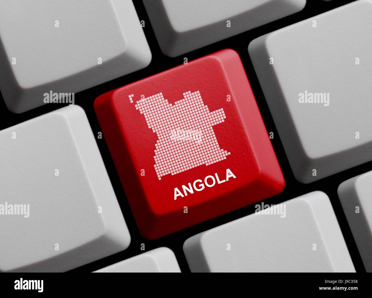 angola - outline on keyboard Stock Photo - Alamy