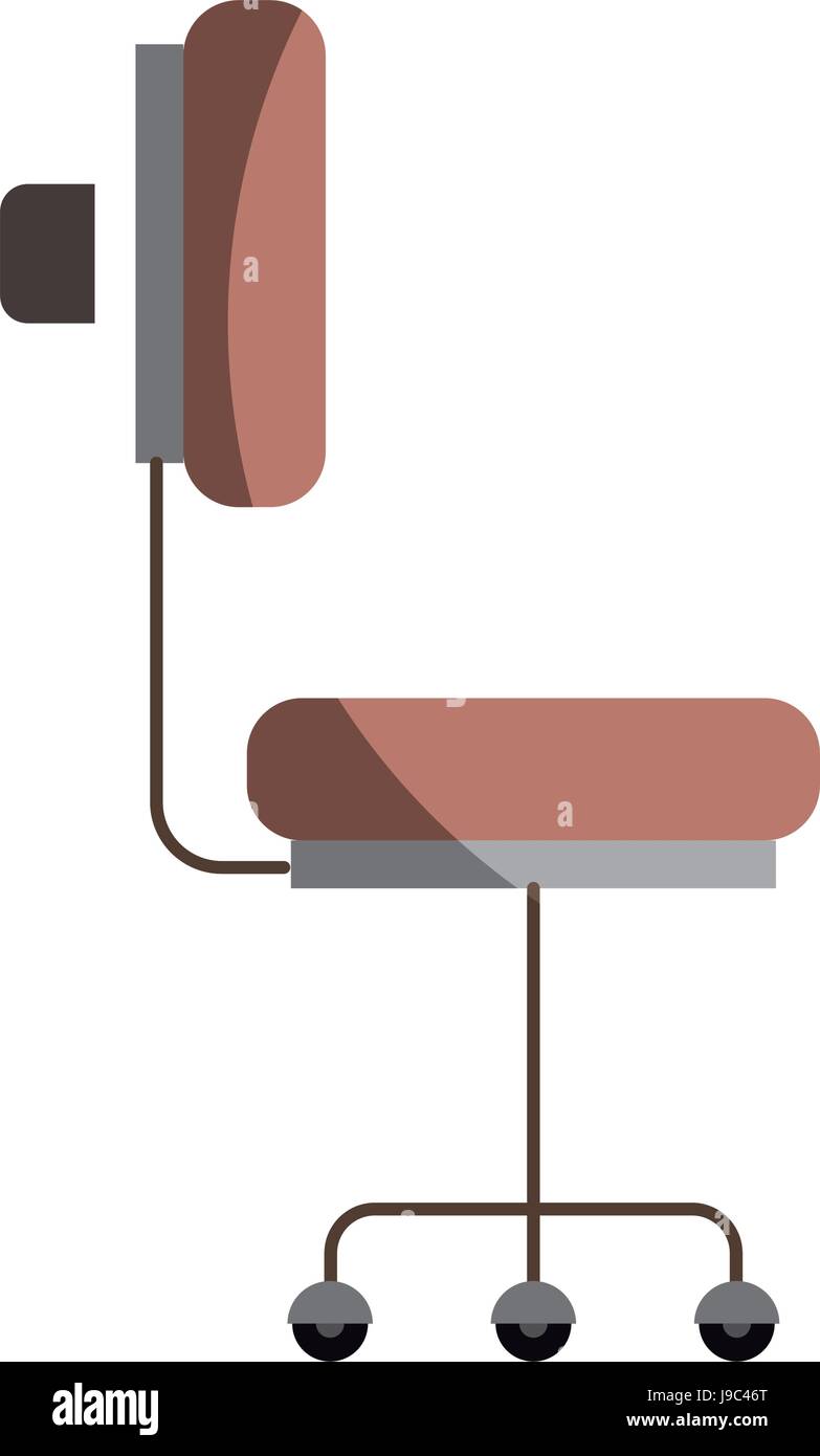 colorful graphic of office chair side view without contour and half