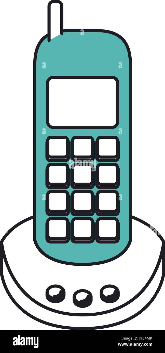 silhouette color sections of cordless phone Stock Vector Image & Art