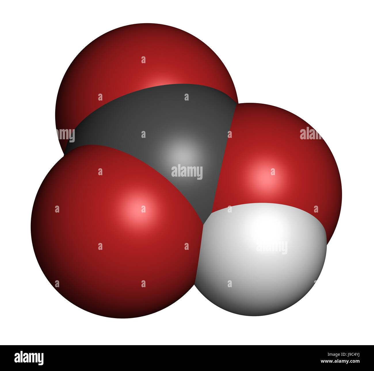Bicarbonate anion, chemical structure. Common salts include sodium