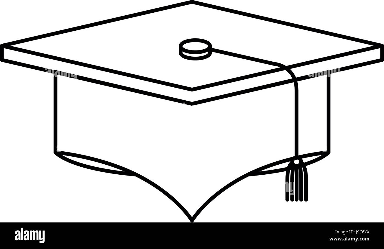 Black silhouette graduation cap Black and White Stock Photos & Images ...