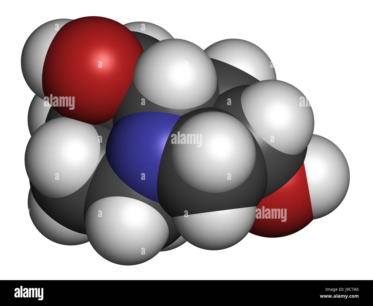 Swainsonine locoweed toxin molecule. Present in Astragalus, Oxytropis and Swainsona plant species. 3D rendering. Stock Photo