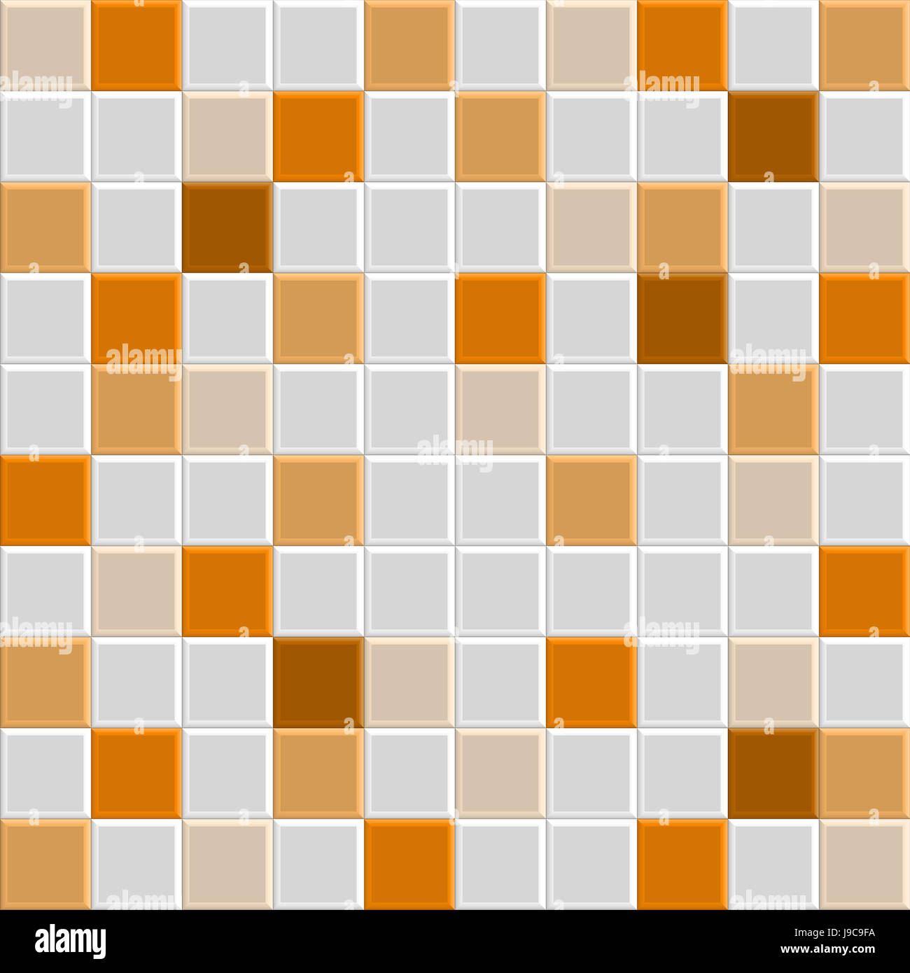 orange square tile texture of wall and floor, tile interior of bathroom