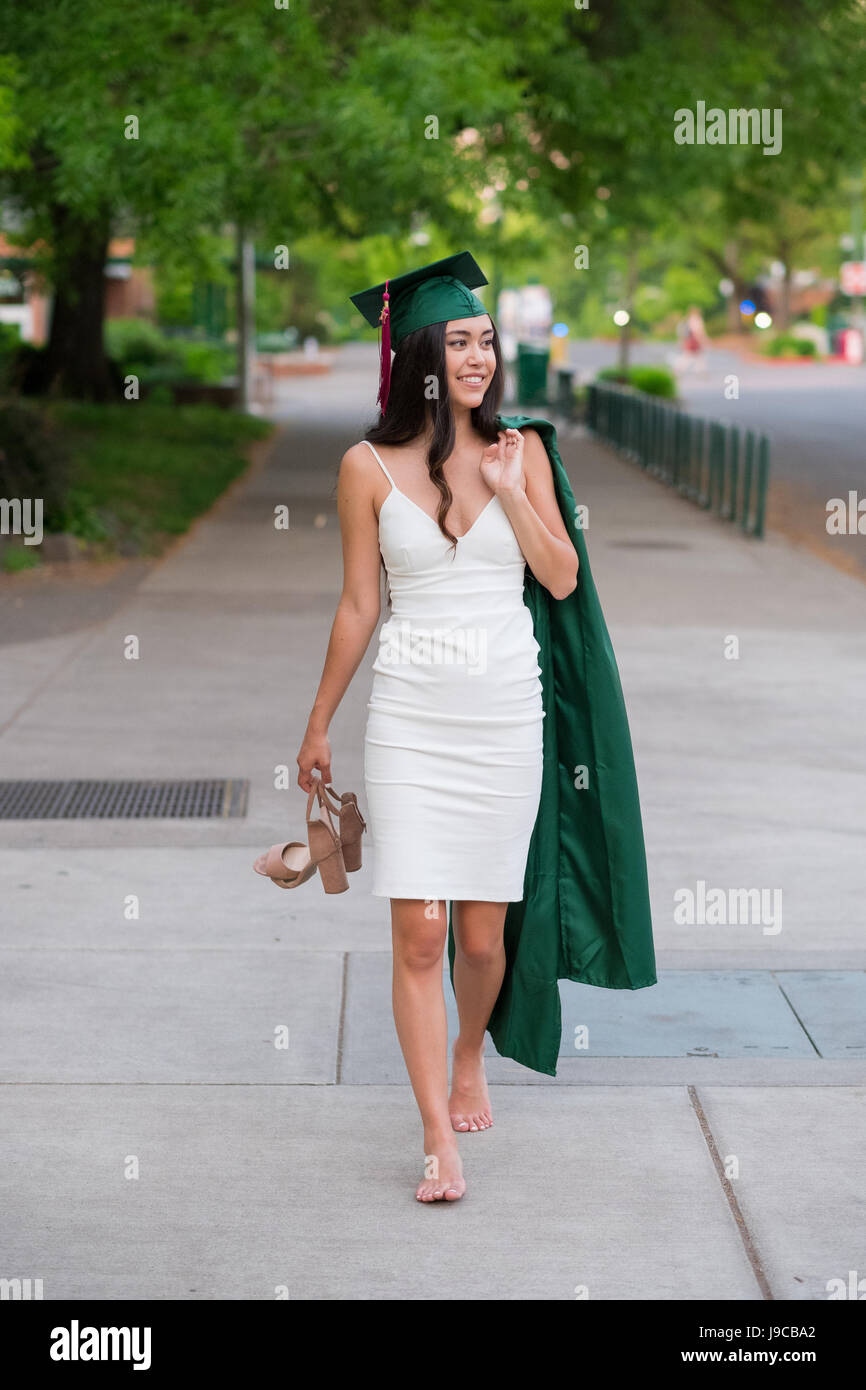 College Graduation Photo On University Campus Stock Photo Alamy