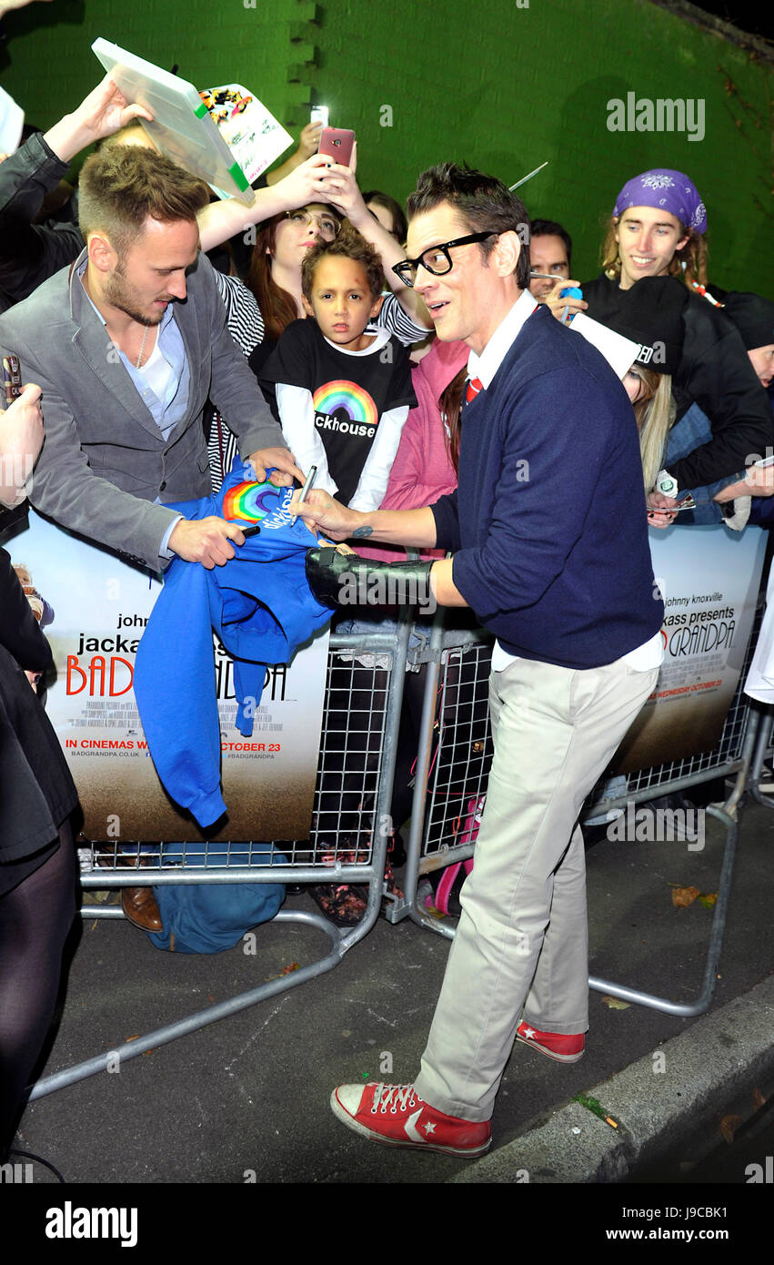 Johnny Knoxville attends the premiere of 'Bad Grandpa' in London Stock Photo