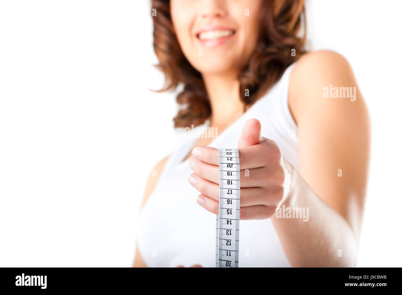 woman, check, measured, sured, measure, diet, weight, tape measure