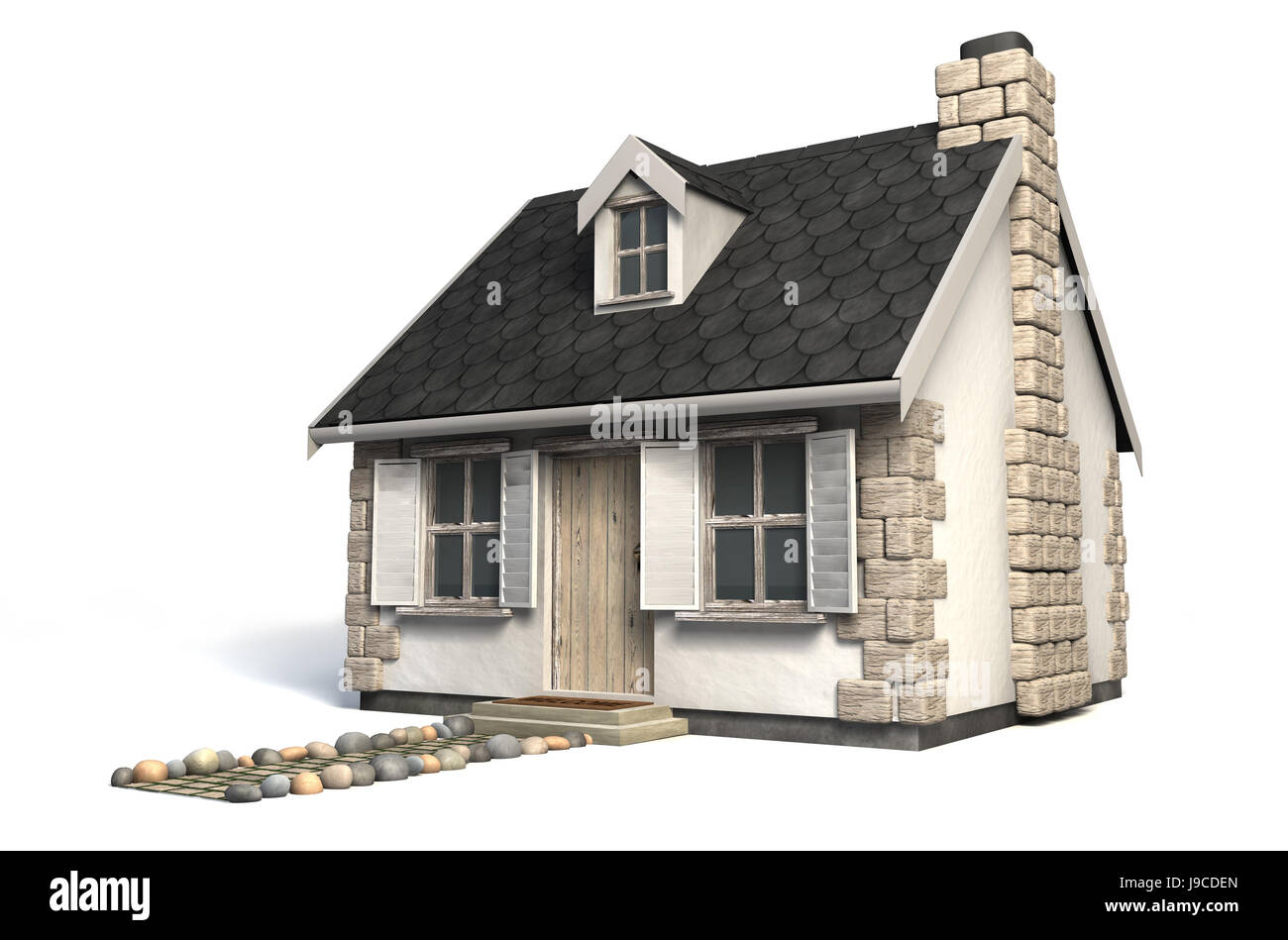 House Building Single Sweet Isolated Freestanding Hill