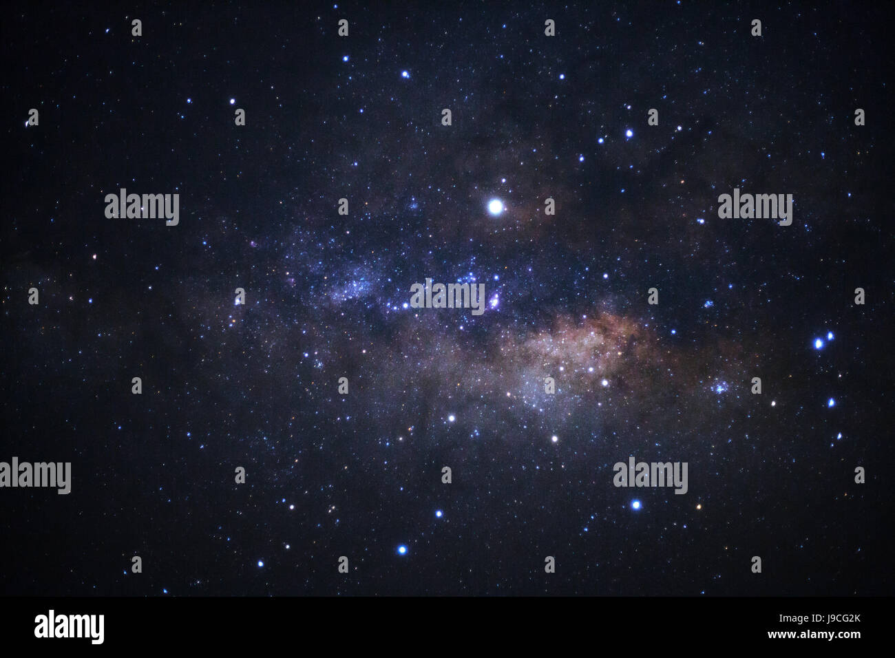 The center of the milky way galaxy,Long exposure photograph, with grain ...