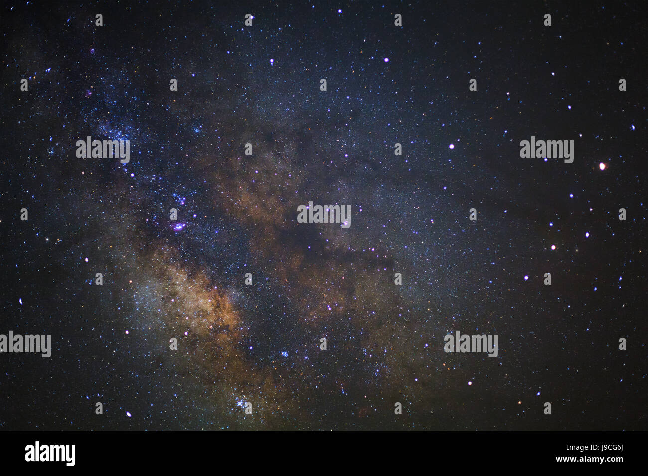 The center of the milky way galaxy,Long exposure photograph, with grain ...