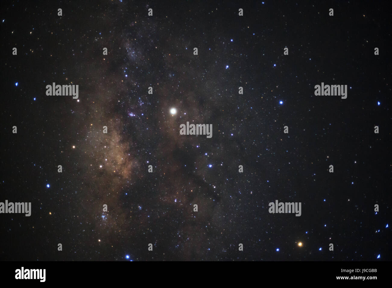 The center of the milky way galaxy,Long exposure photograph, with grain ...