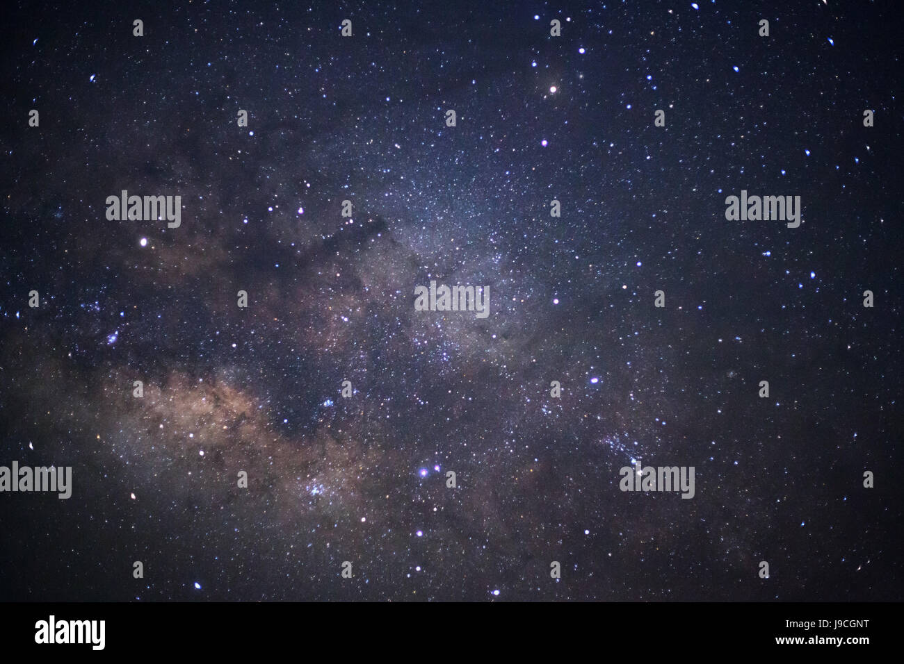The center of the milky way galaxy,Long exposure photograph, with grain ...