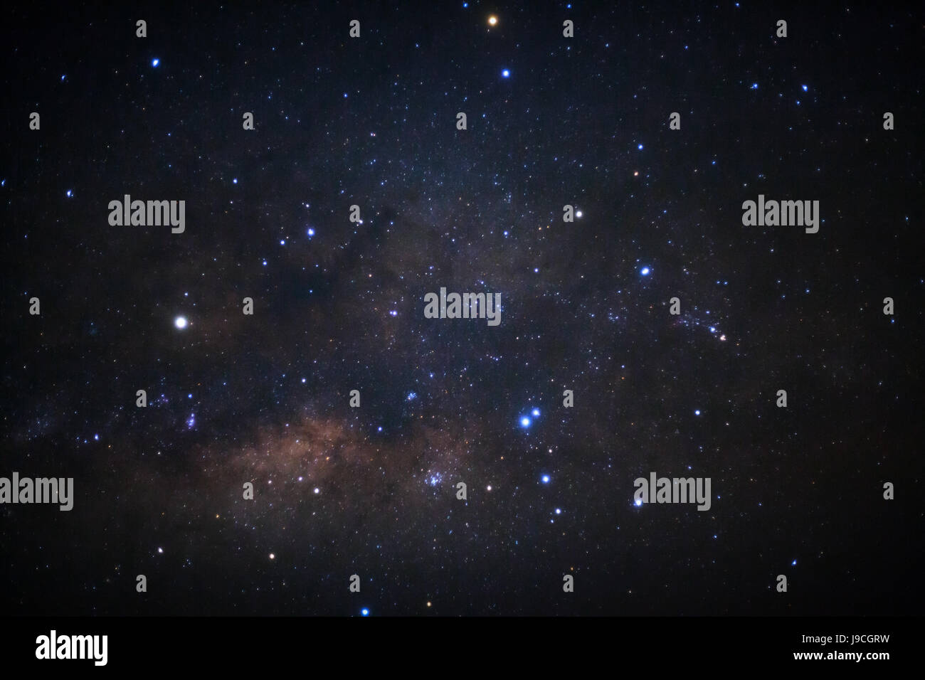 The center of the milky way galaxy,Long exposure photograph, with grain ...