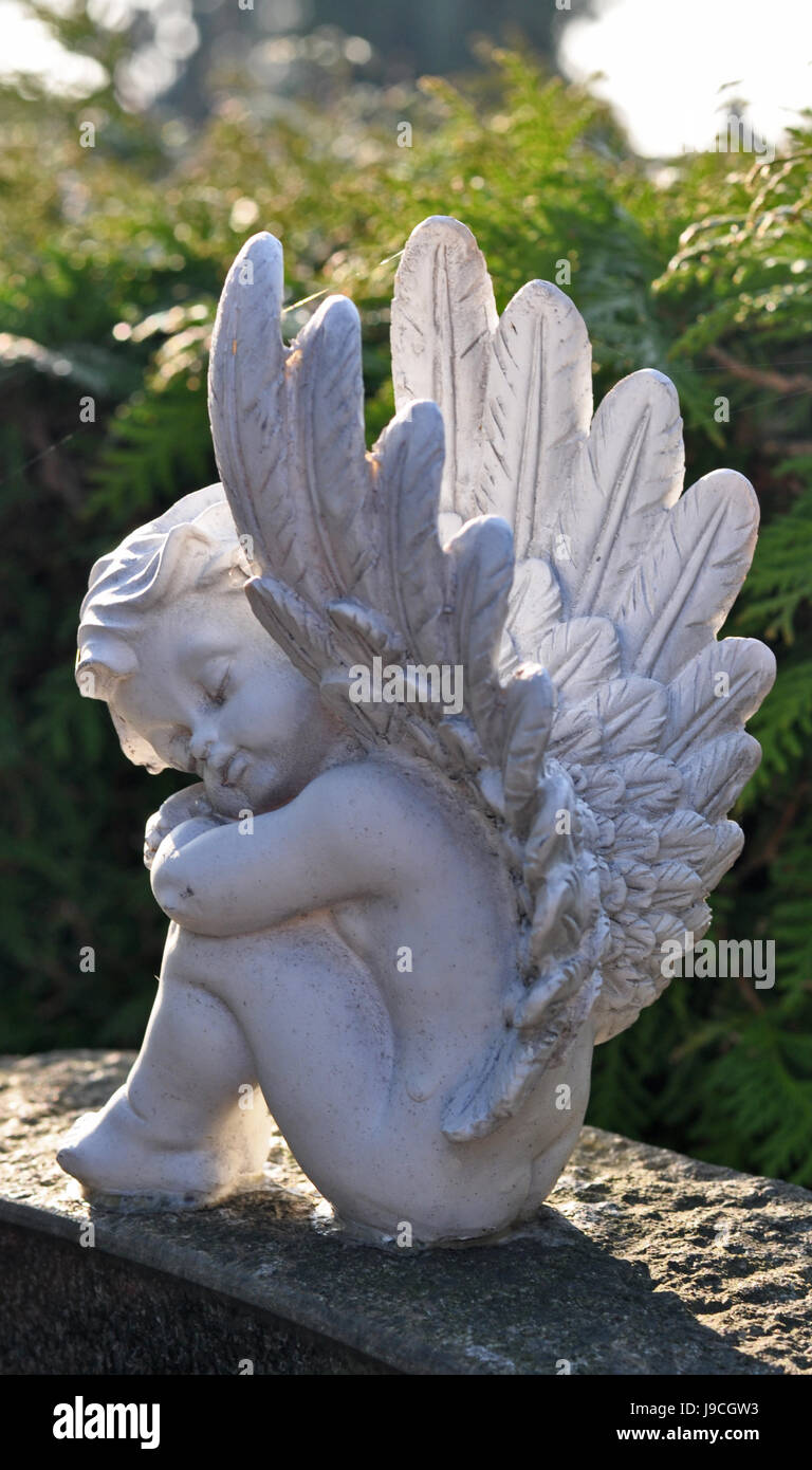 wing, cemetery, angel, angels, fishing rod, guardian angel, protector, grave, Stock Photo