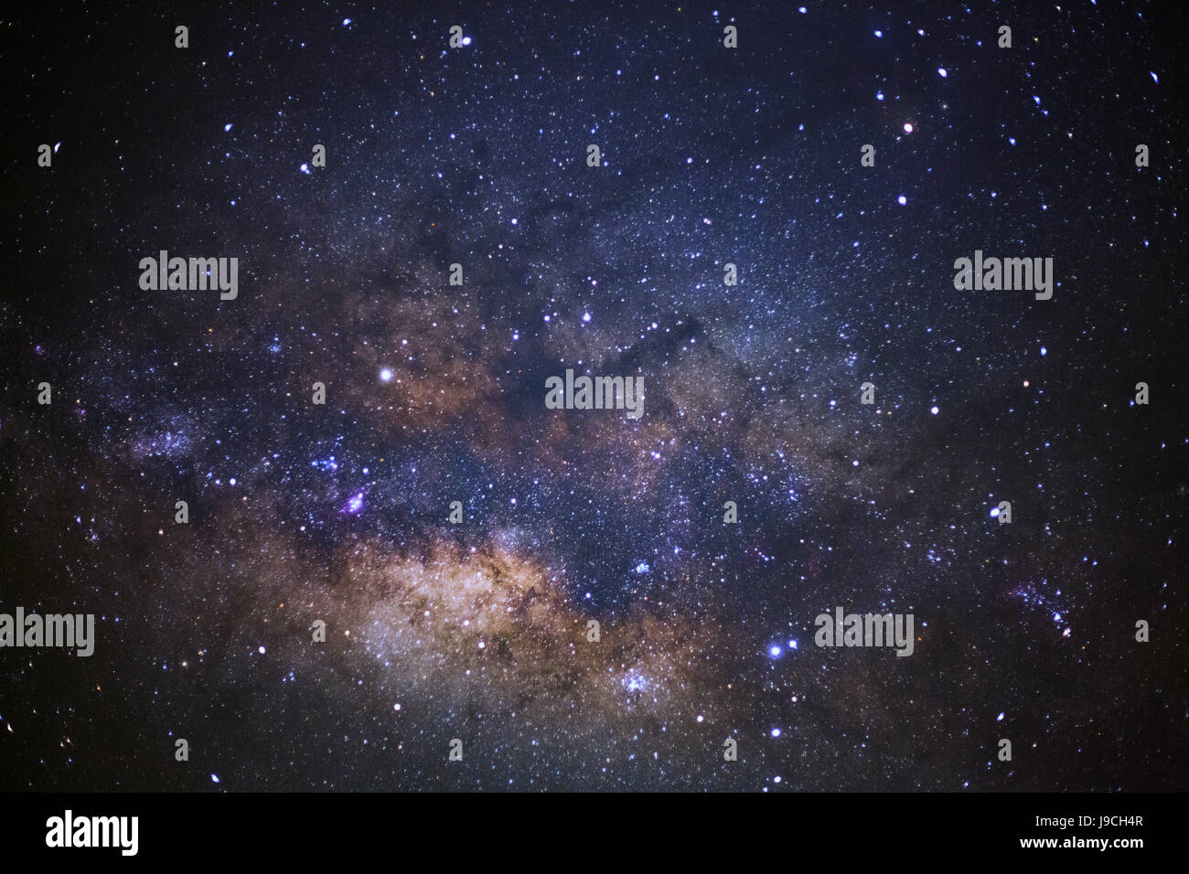 The center of the milky way galaxy,Long exposure photograph, with grain ...