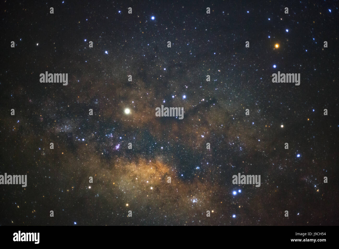 The center of the milky way galaxy,Long exposure photograph, with grain ...