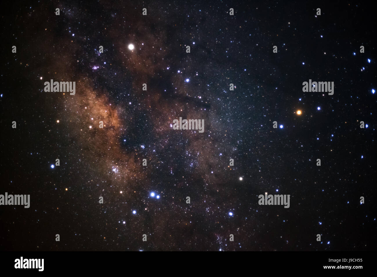 The center of the milky way galaxy,Long exposure photograph, with grain ...