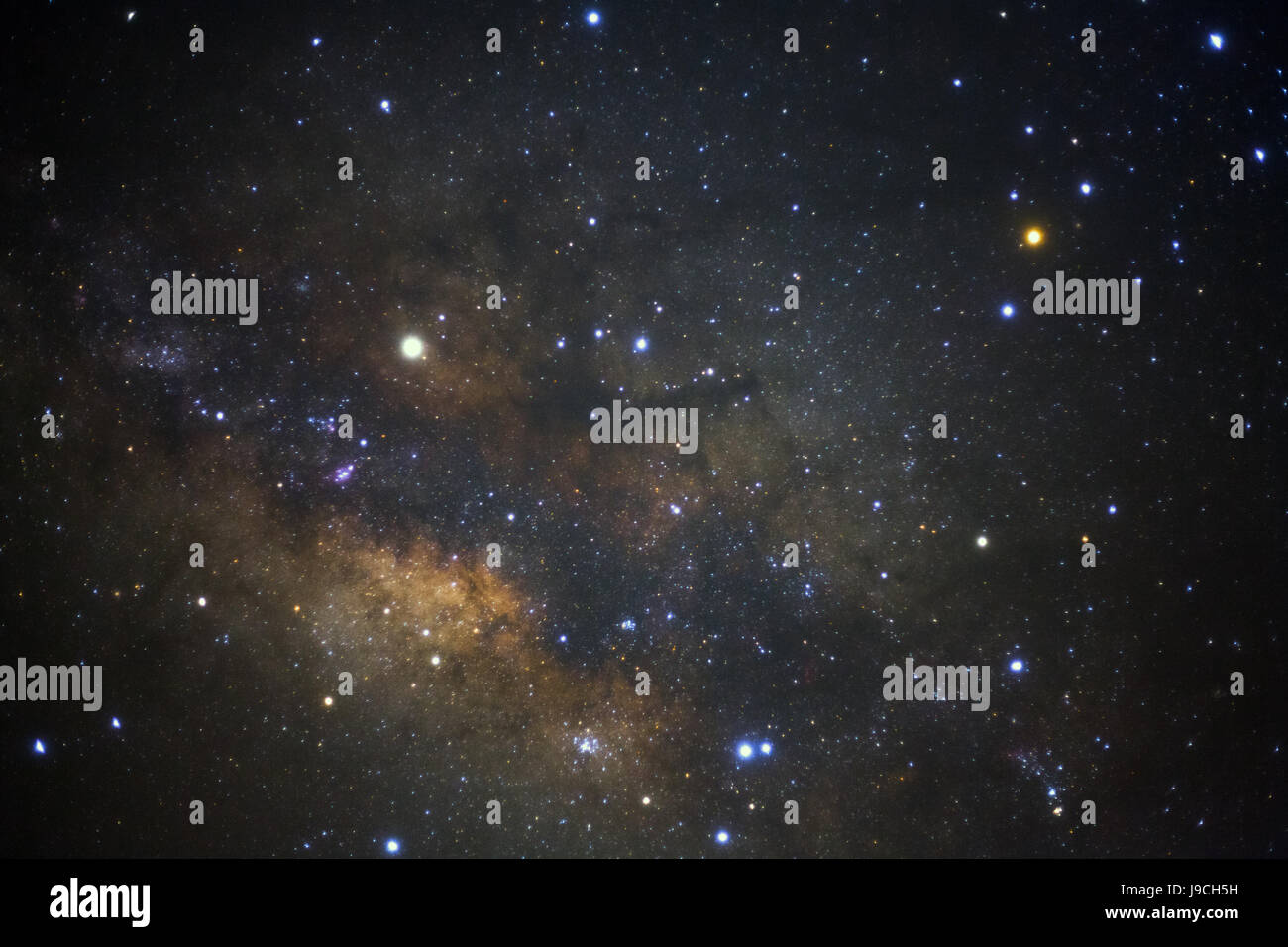 The center of the milky way galaxy,Long exposure photograph, with grain ...