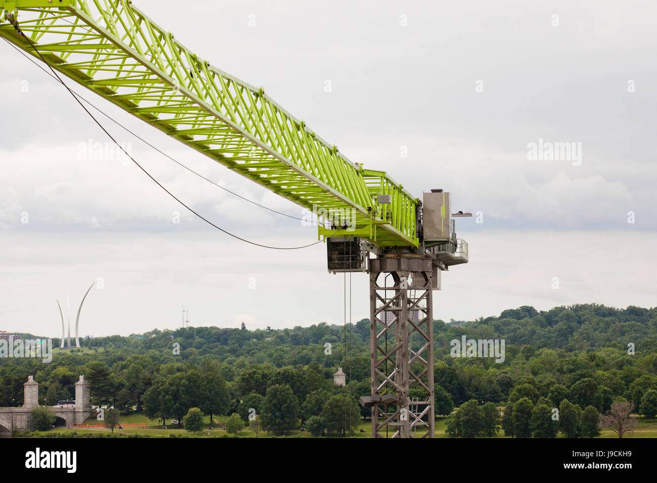 Tower crane working arm (horizontal jib) - USA Stock Photo