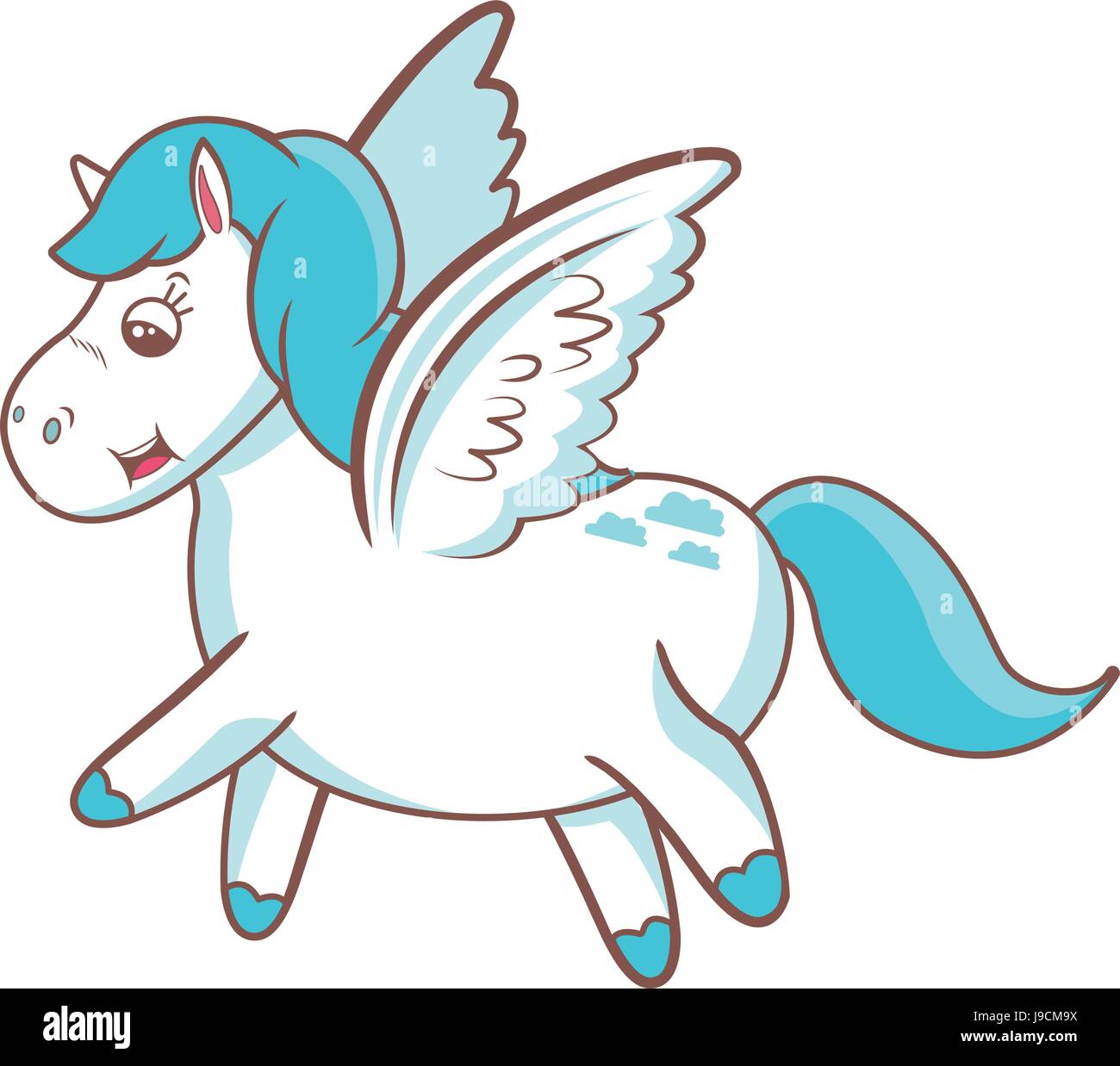 beautiful horse pony wings foal toy vector illustration Stock Vector ...