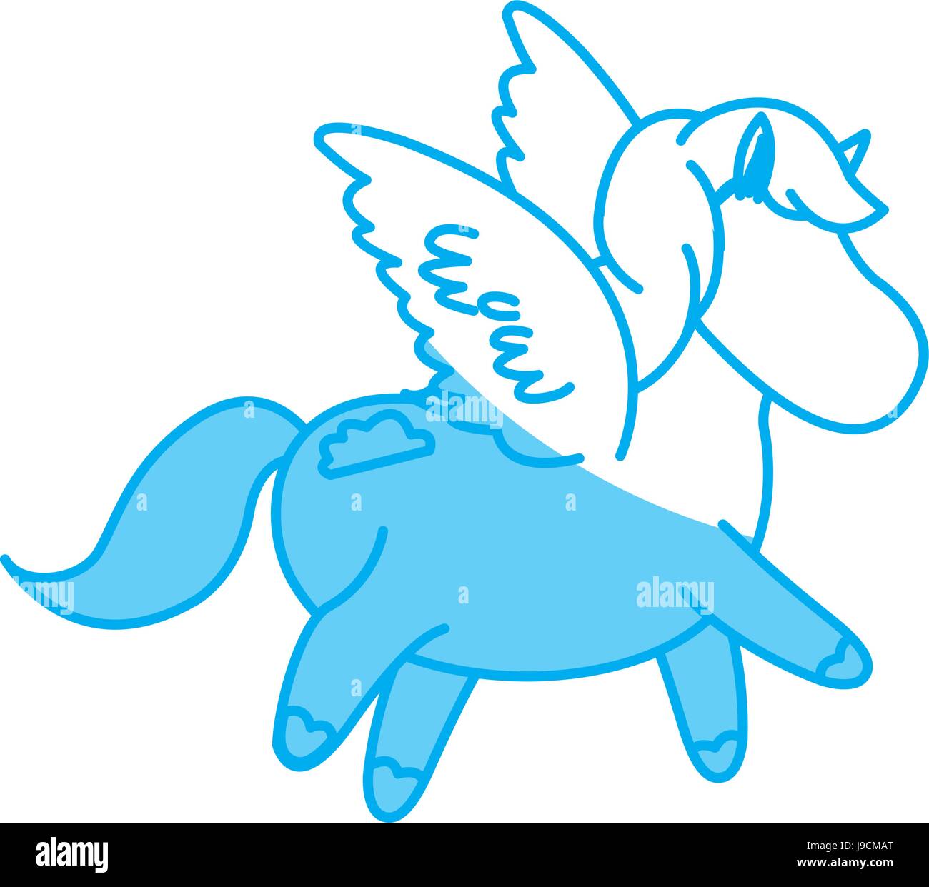 beautiful horse pony wings foal toy vector illustration Stock Vector