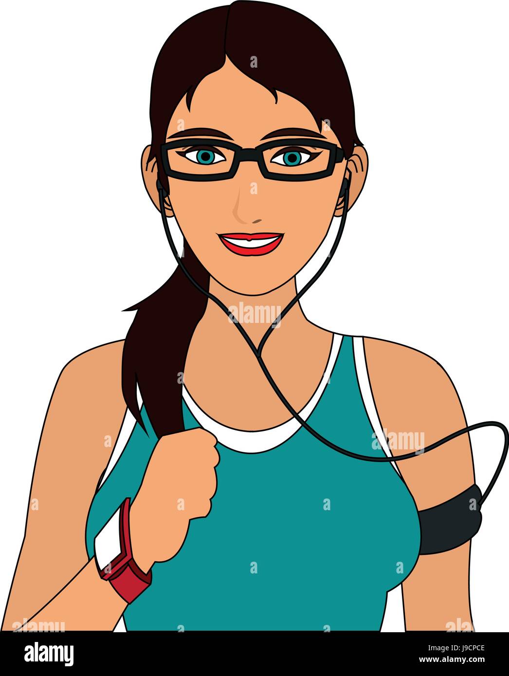 Jogging girl cartoon Stock Vector Image & Art Alamy