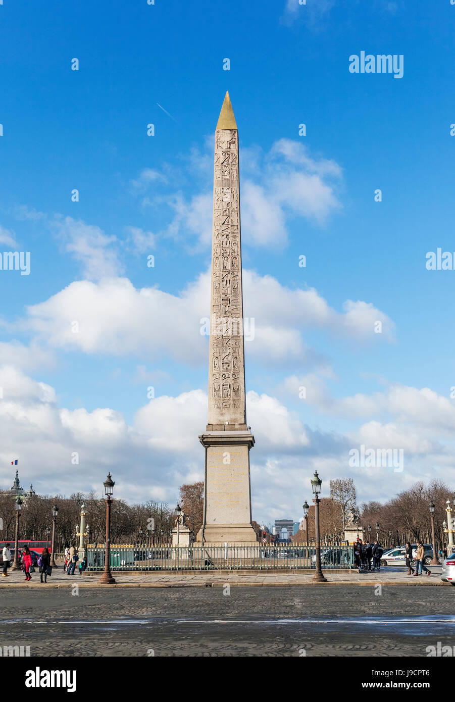 Obelisk of Luxor, Place de la Concorde, Paris, France, Europe Stock