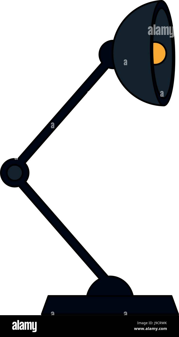 color silhouette cartoon modern style desk lamp with light bulb Stock  Vector Image & Art - Alamy