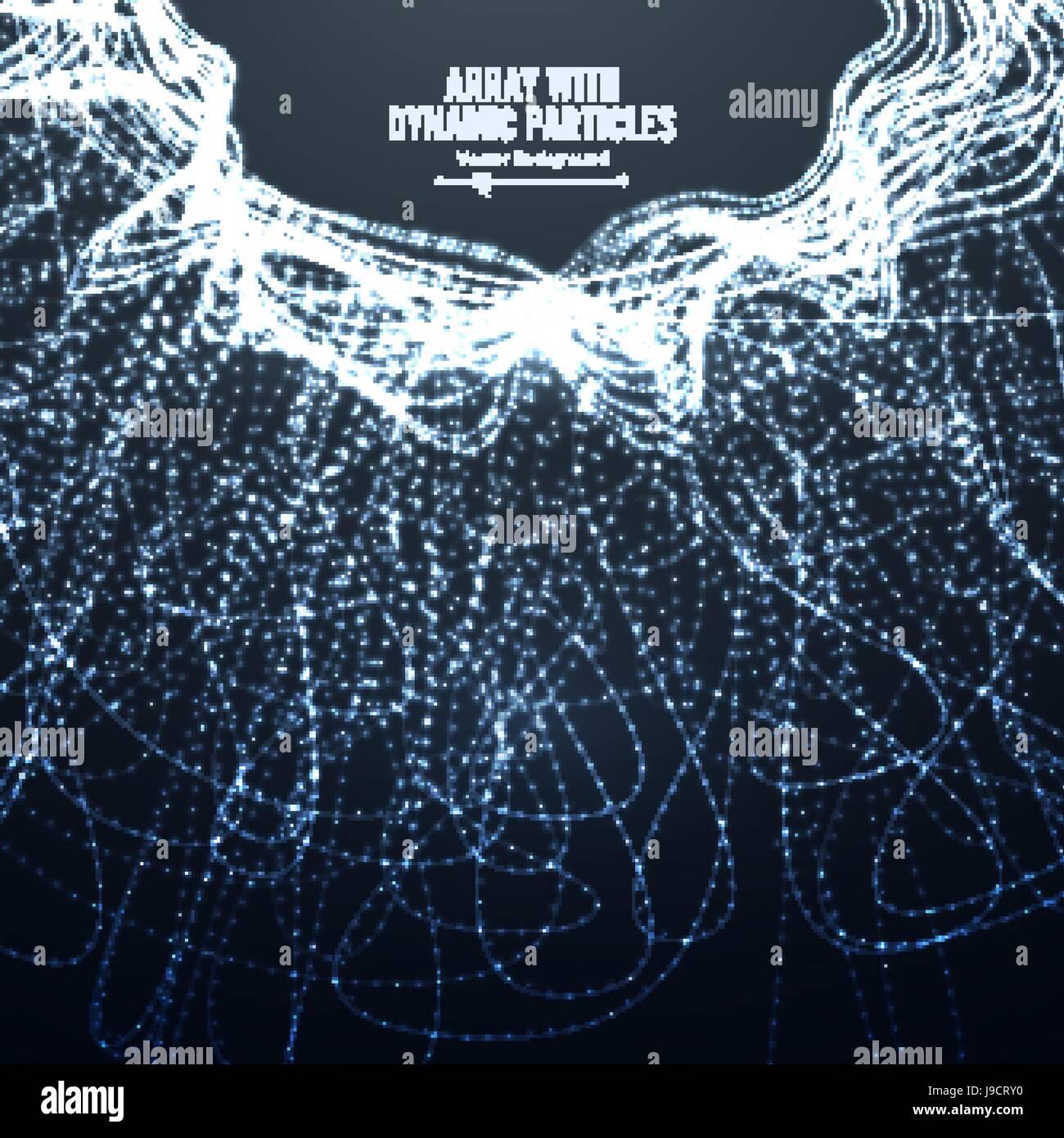 Array Vector With Dynamic Particles. Round Dots And Lines. Graphic ...