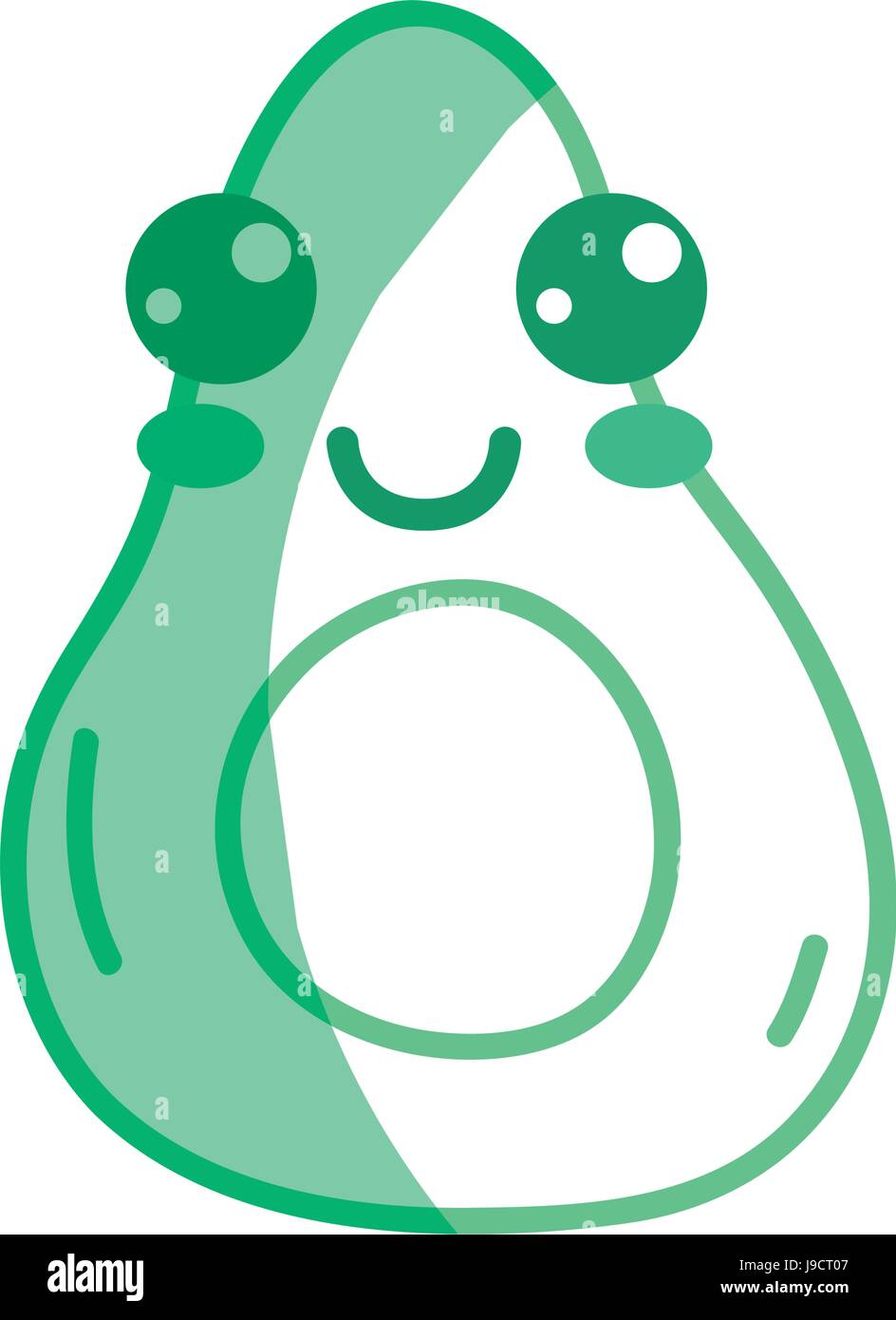 silhouette kawaii cute happy avocado fruit Stock Vector Image & Art - Alamy
