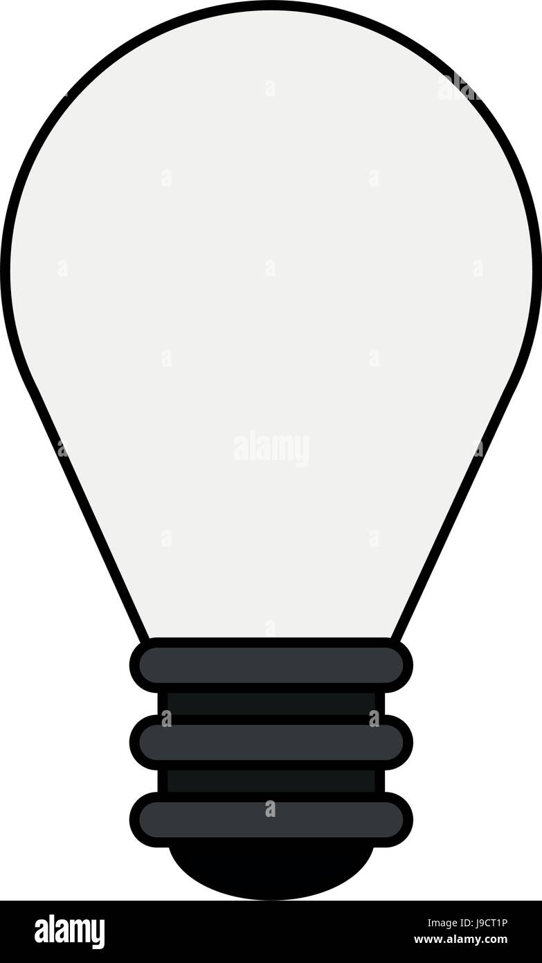 color silhouette cartoon light bulb flat icon Stock Vector