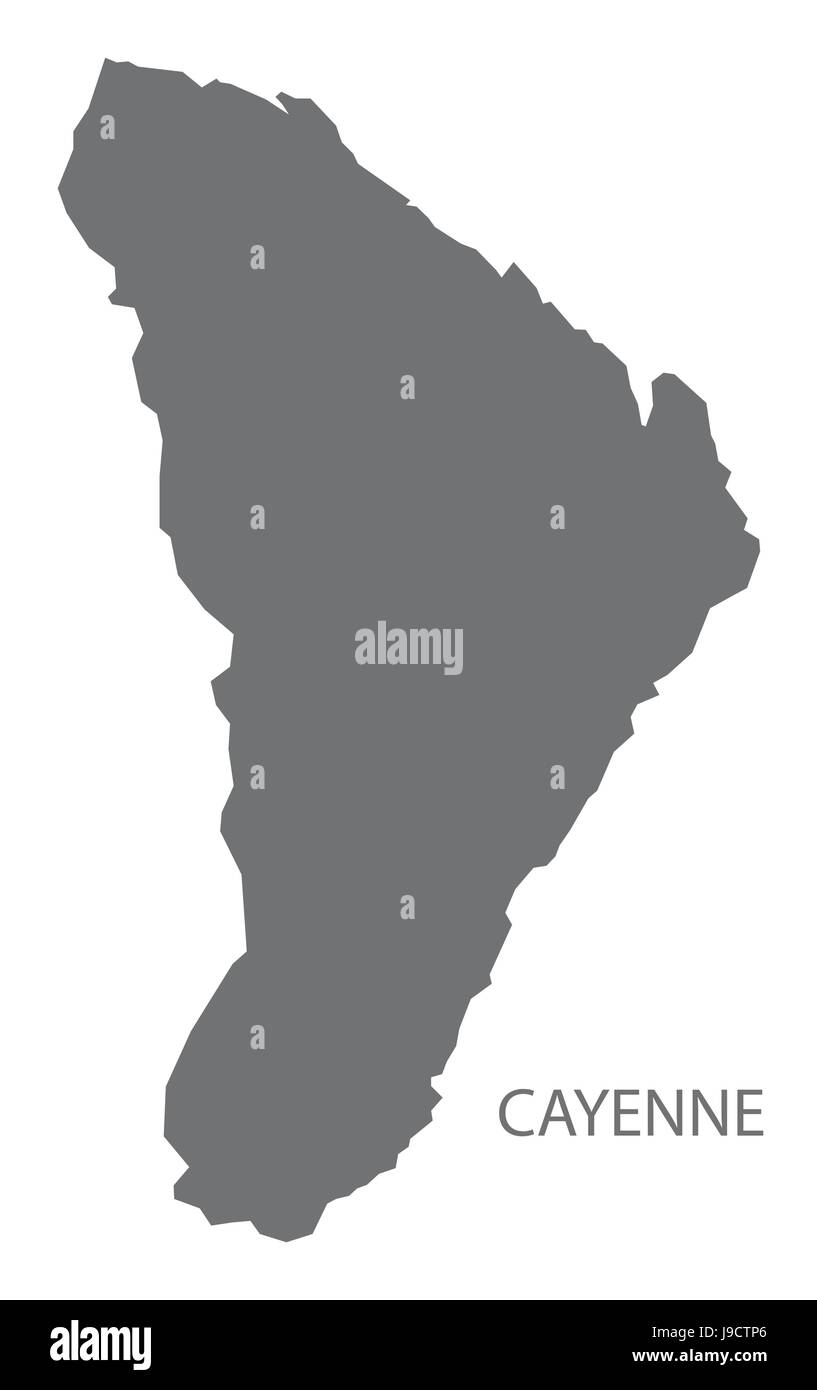 Cayenne map grey illustration silhouette Stock Vector Image & Art Alamy